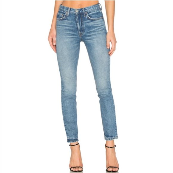 GRLFRND Karolina Jeans Green Eyed Lady Wash Button Fly Blue 27 - Picture 2 of 9